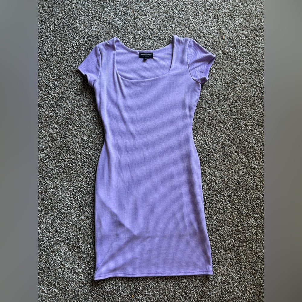 Purple Fitted Mini Dress